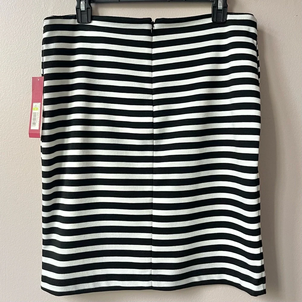 NWT Merona Black and White Striped Pencil Skirt - 12